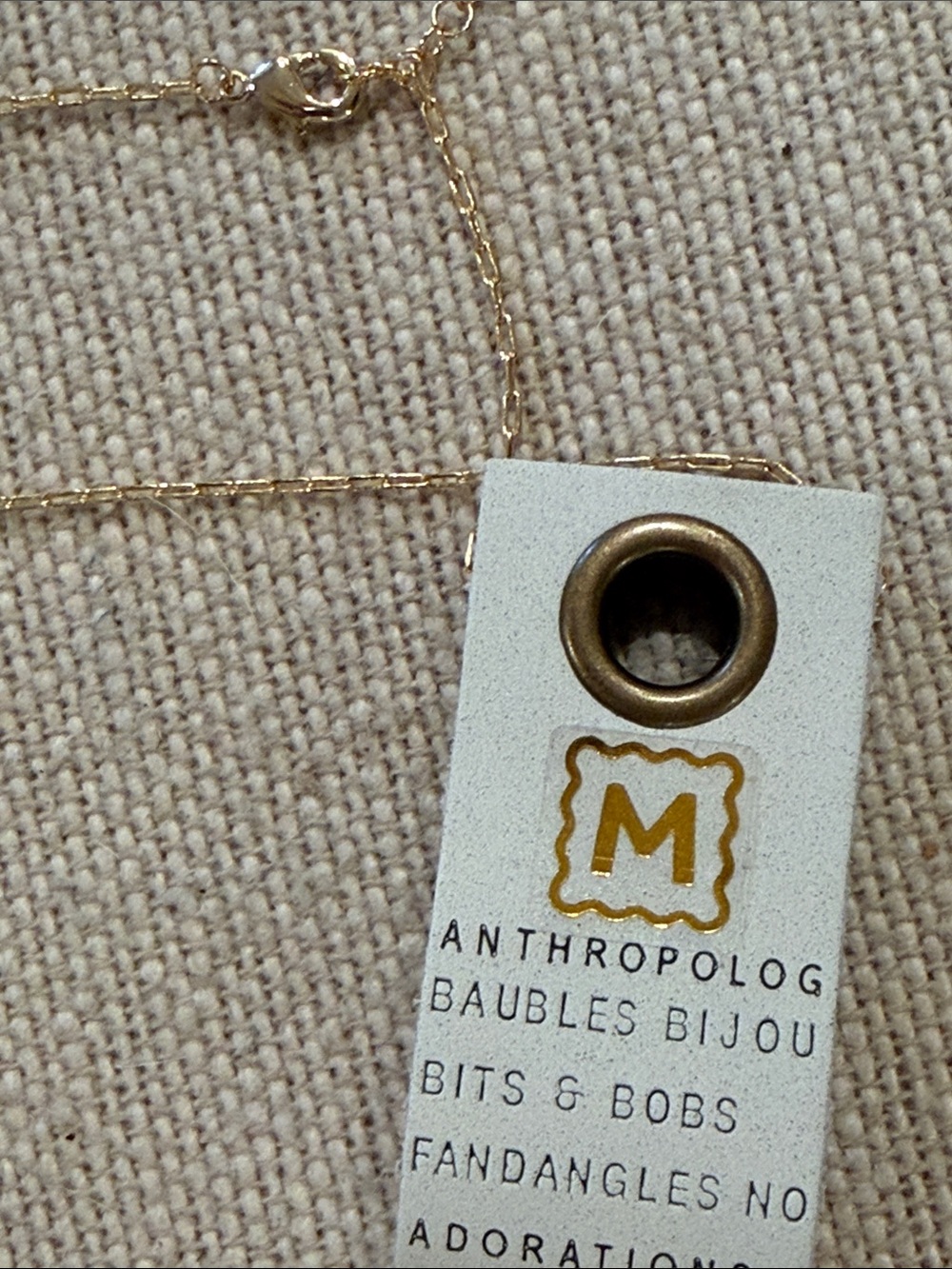 Anthropologie Gold Monogram "M" Fluted Heart Pendant Necklace/NWT - Picture 11 of 12